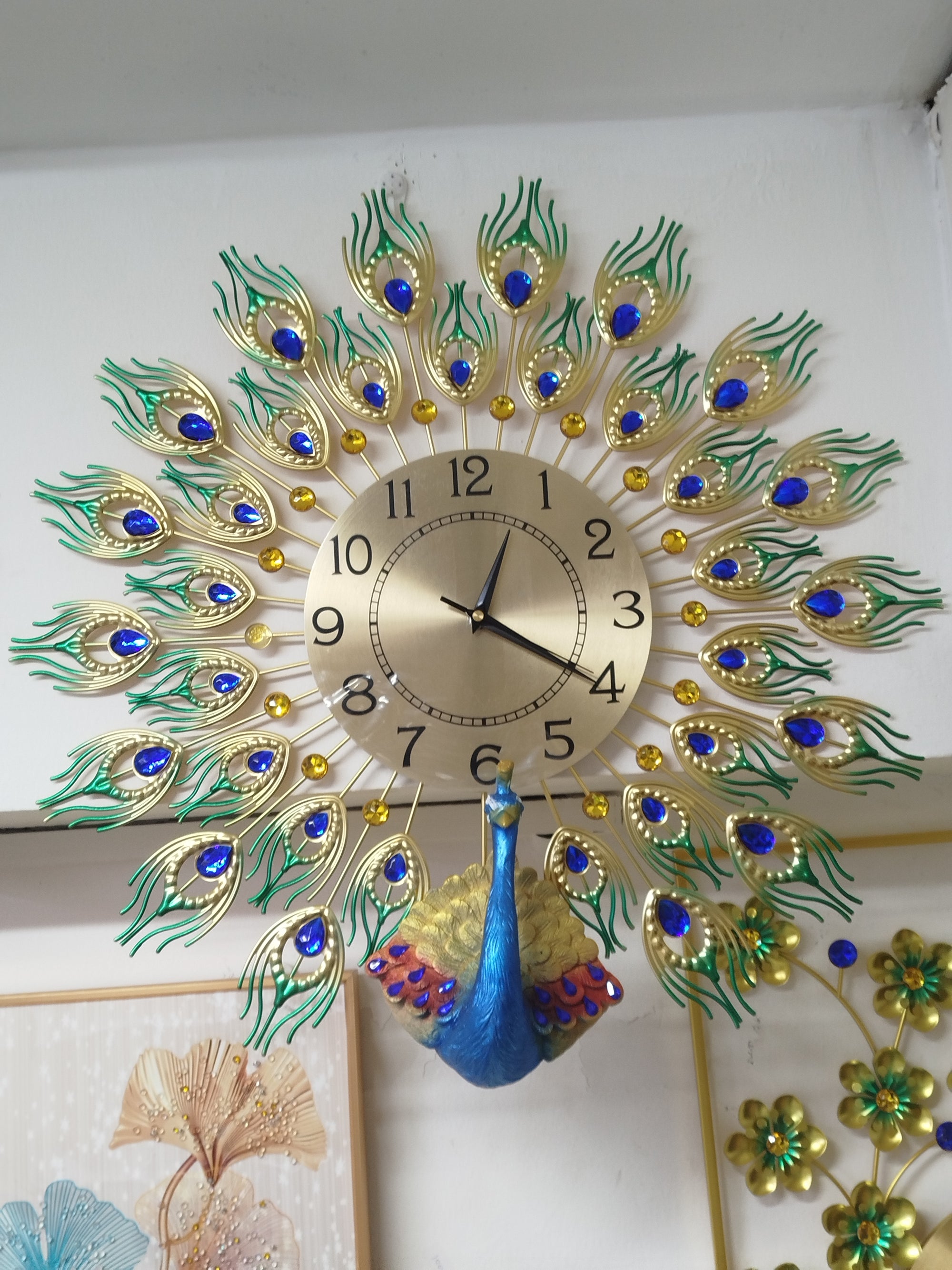 Peacock wall clock