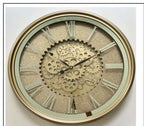Luxurious Vintage wall clock with rotating gears