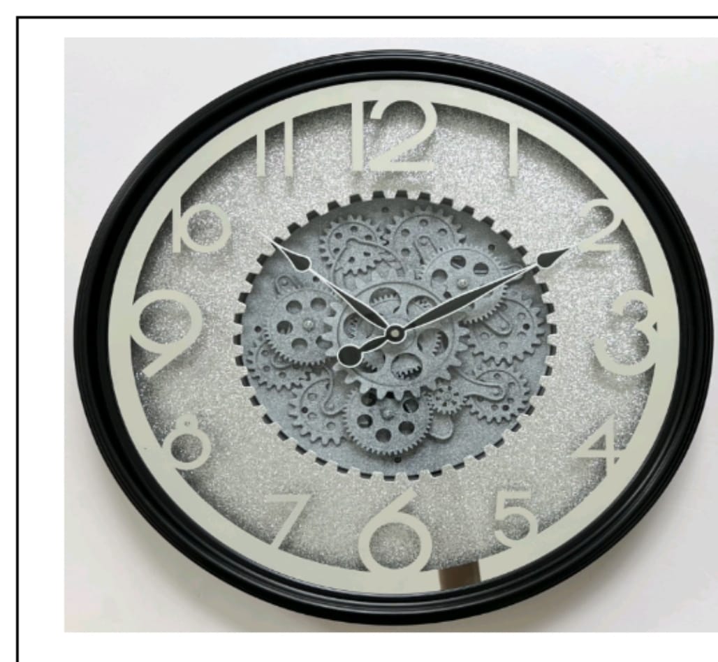 Luxurious Vintage wall clock with rotating gears