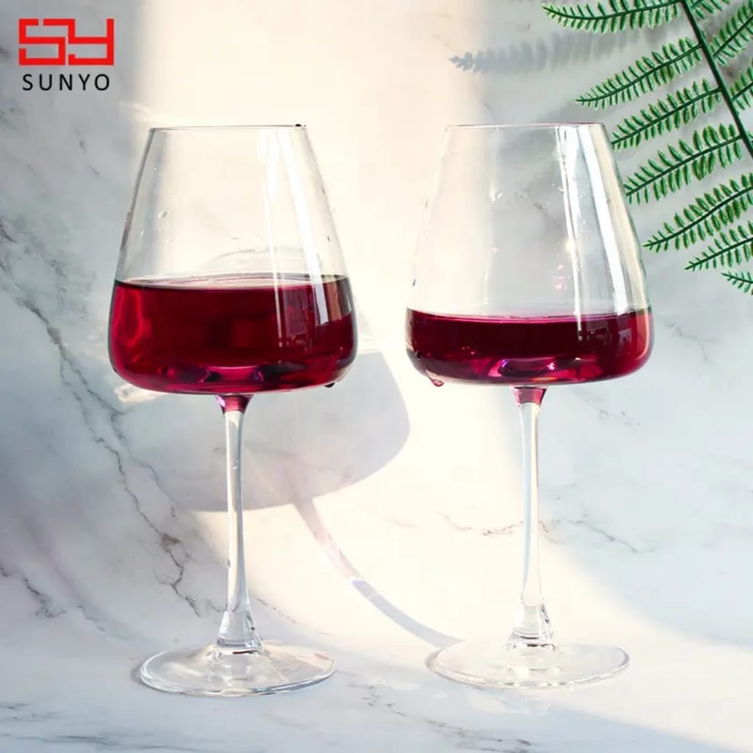 Burgundy tulip shaped wine glass