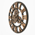 3D Roman Vintage Gear Pocket wall clock