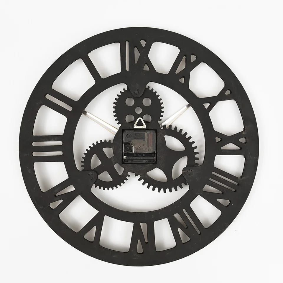 3D Roman Vintage Gear Pocket wall clock