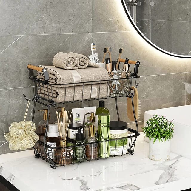 2 tier detachable Nordic metallic fruit/vegetable basket/rack