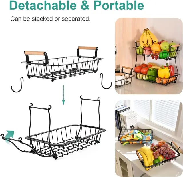 2 tier detachable Nordic metallic fruit/vegetable basket/rack