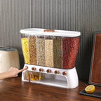 Acrylic Partitioned Rice/Cereal Dispenser