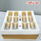 12pcs Round Glass spice jar set