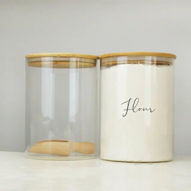 Large Capacity Glass Storage Containers with Bamboo lids