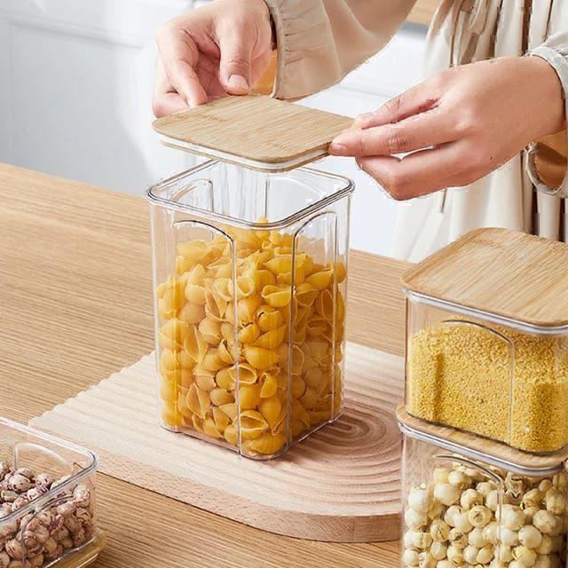 8pcs Airtight Transparent Acrylic Cereal Food/Pantry Storage Containers