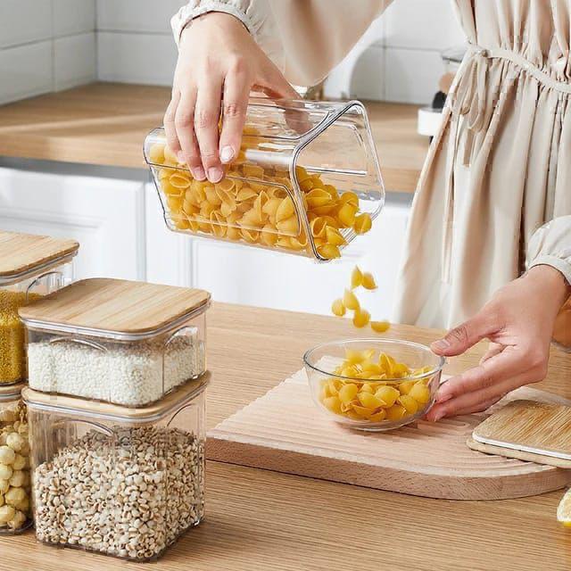 8pcs Airtight Transparent Acrylic Cereal Food/Pantry Storage Containers