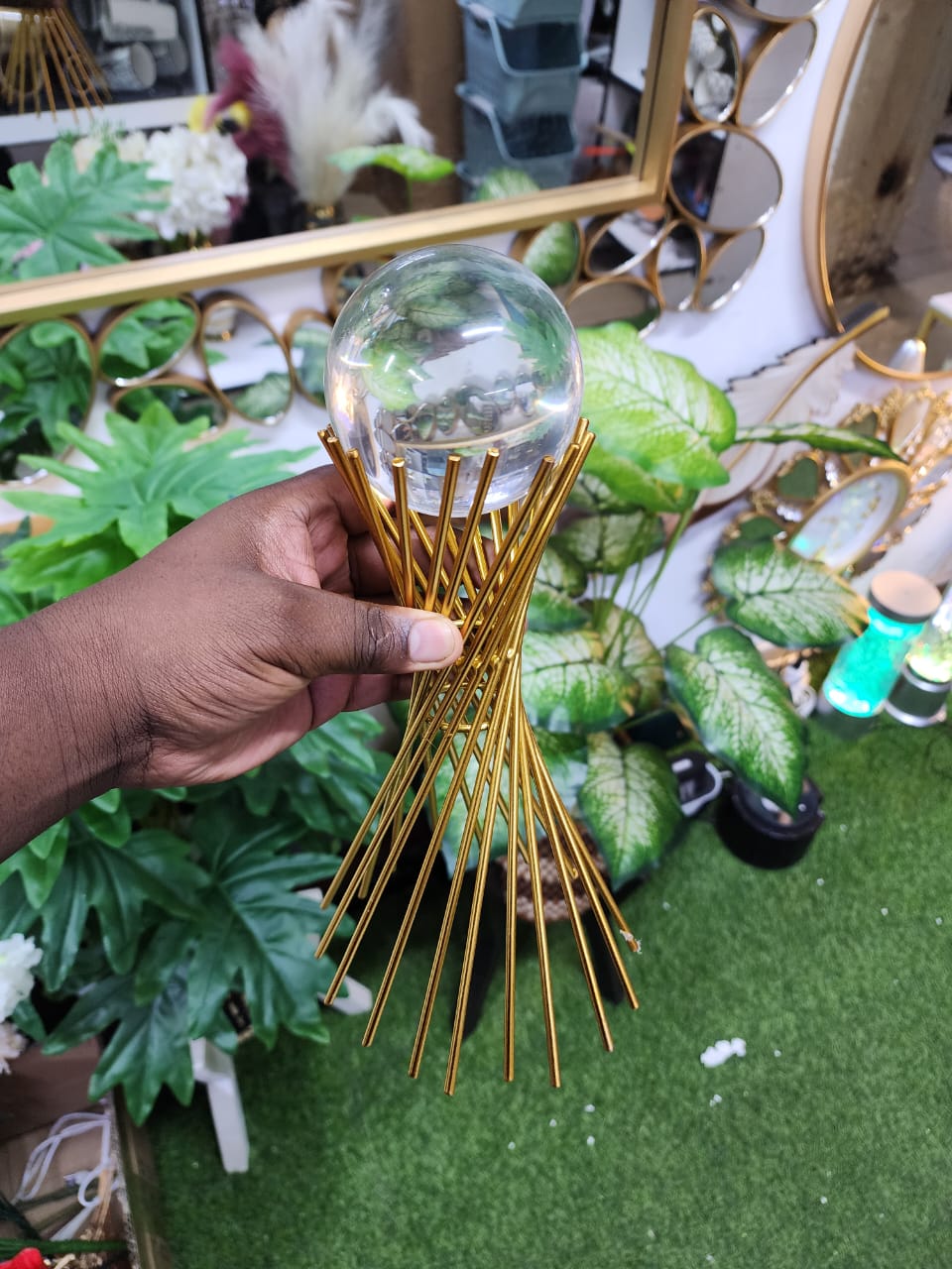 crystal ball with stand center piece  decor