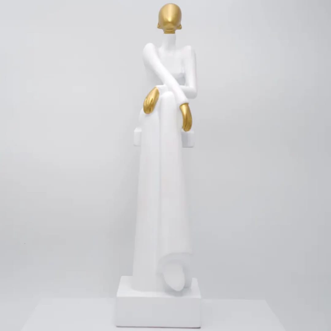Art Resin women sitting sculpture