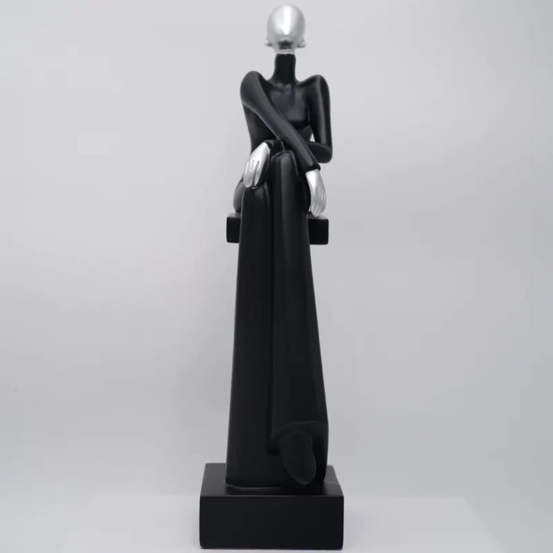 Art Resin women sitting sculpture