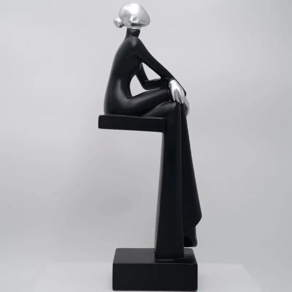 Art Resin women sitting sculpture