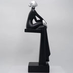 Art Resin women sitting sculpture