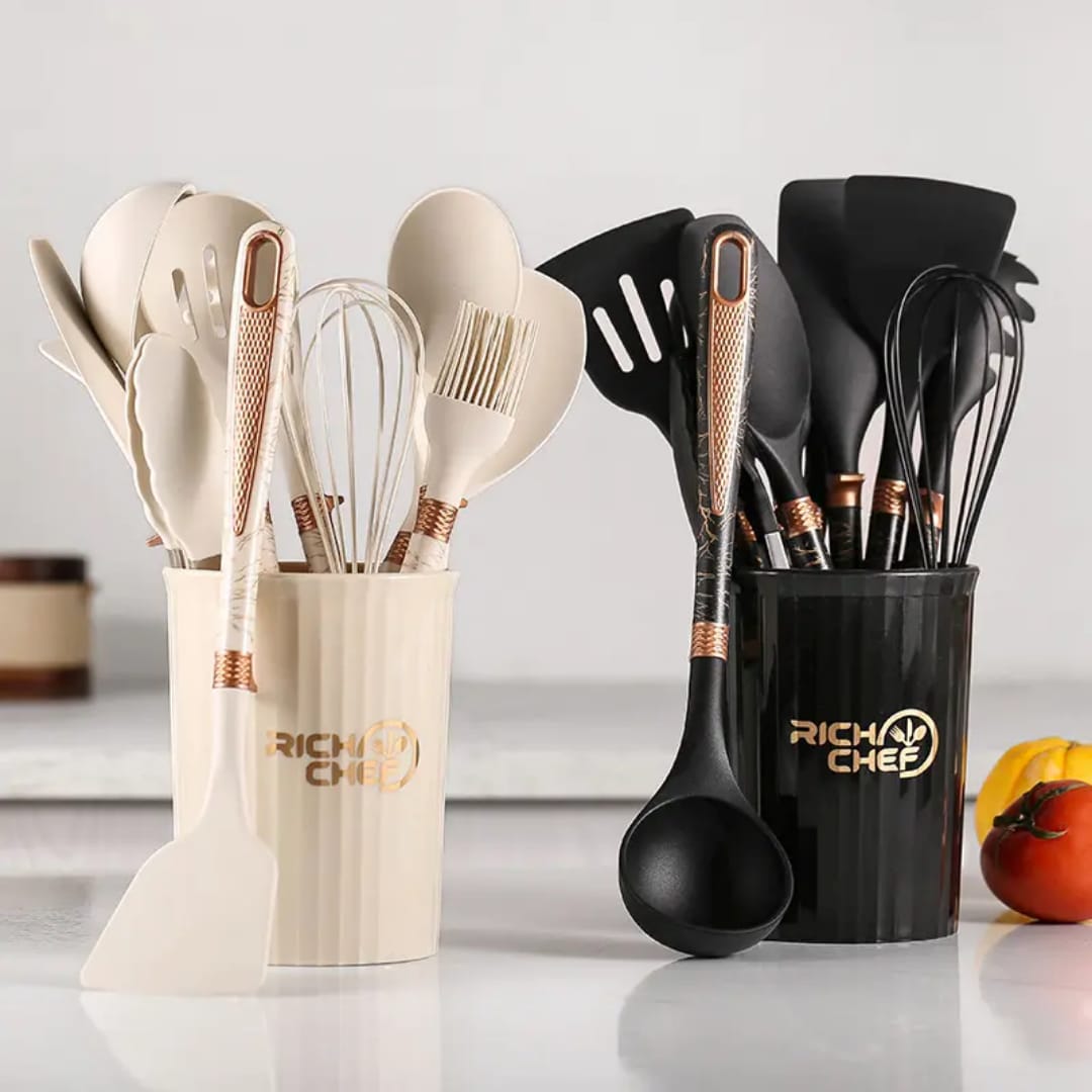 silicone Non stick cooking spoon set