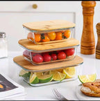 3in1 snack storage box set wooden top lid