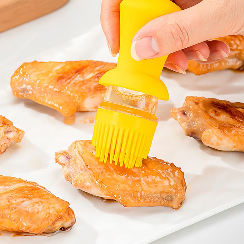 Oil Dispenser with BBQ Brush Oil Dropper Bottle with Silicone Brush