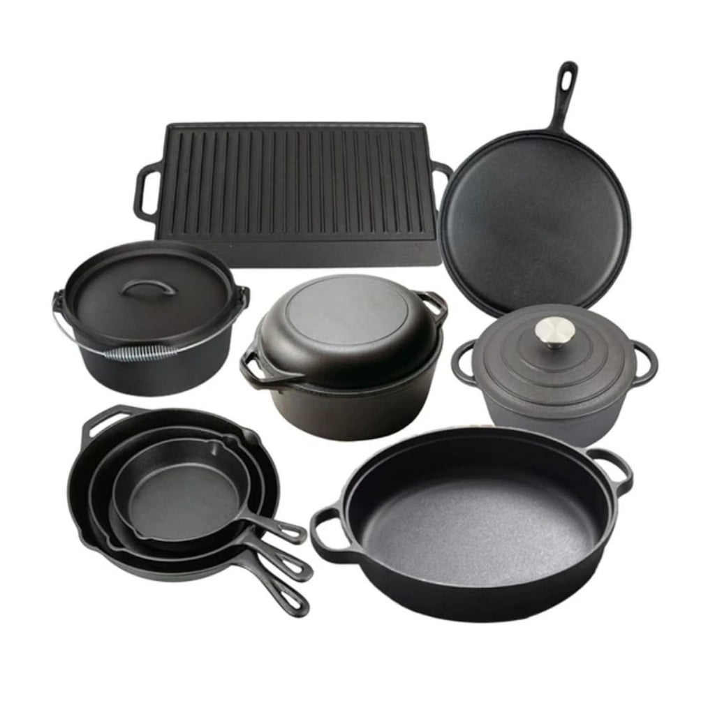 Pre-seasoned cast-iron set