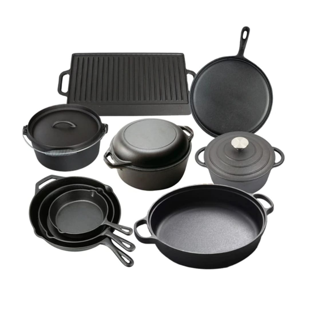 Pre-seasoned cast-iron set