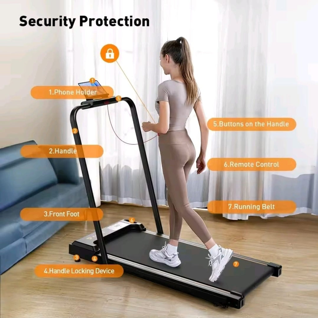 A 10-speed walking pad/treadmill with Foldable handlebars&nbsp;