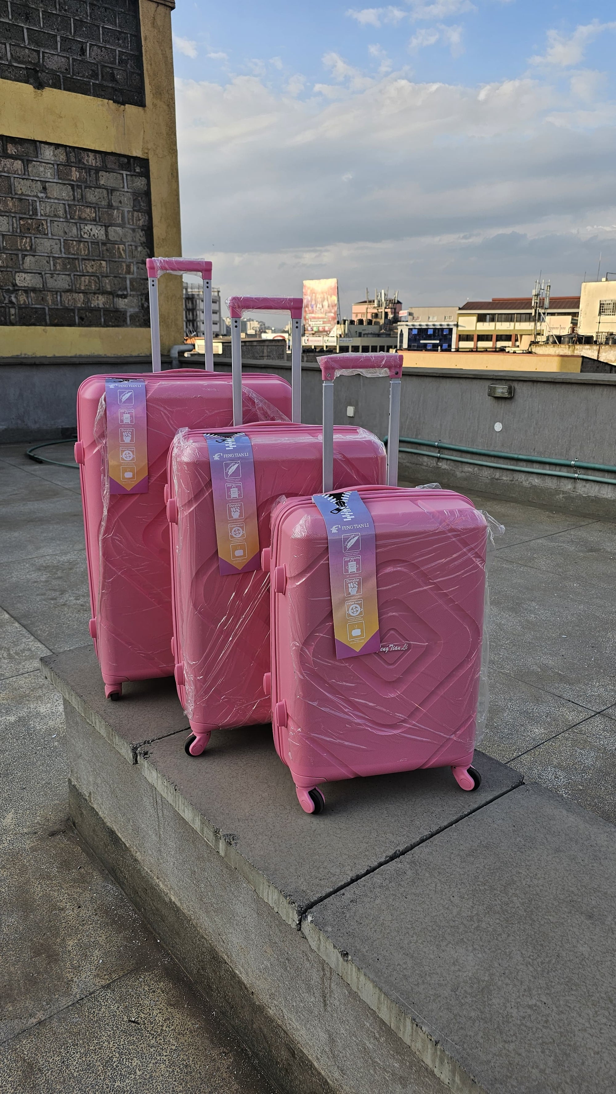 Unbreakable rubber suitcase Pp 3-in-1 Suitcase set