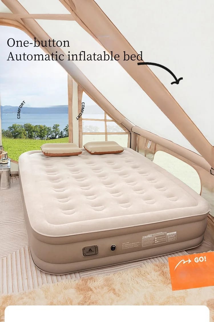 Inflatable Queen Size Airbed Mattress with in built Pump and 2 pillows&nbsp;