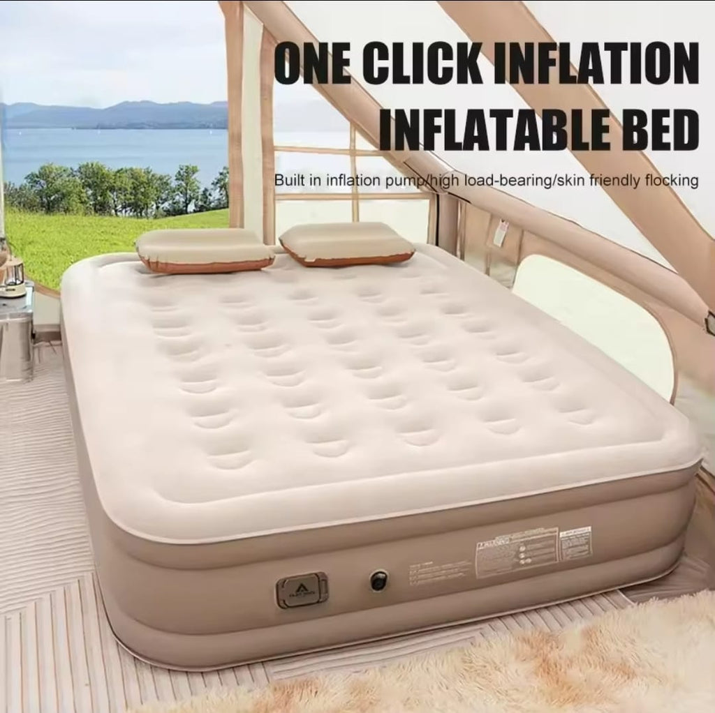 Inflatable Queen Size Airbed Mattress with in built Pump and 2 pillows&nbsp;