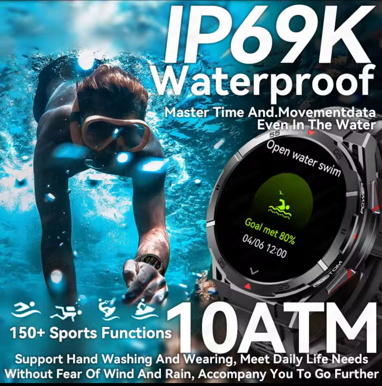 KC82 Smart Watch Men GPS Tracking Outdoor Sports