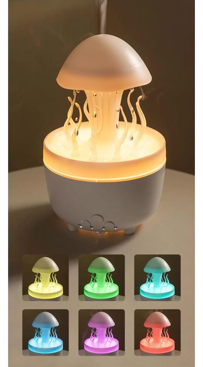 Raindrop Aromatherapy Cute Jellyfish rotating Air humidifier